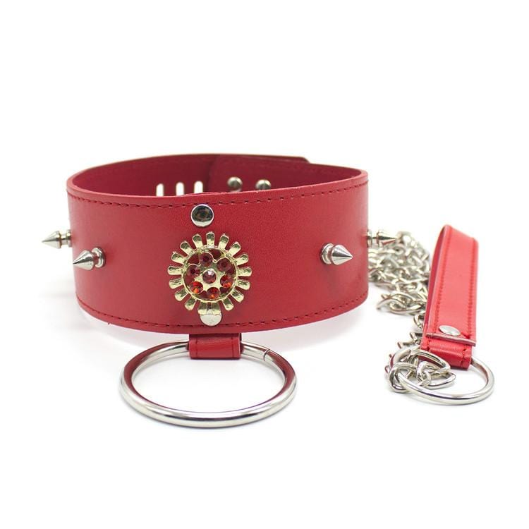 Red Spiky Gorgeous Locking Collar product view
