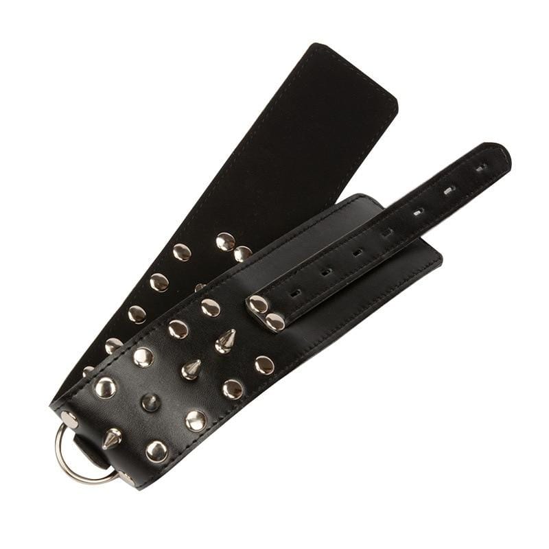 Spiked Rivets Leather Bondage Collar, gallery view 5