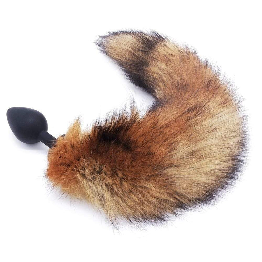 Fox Tail Silicone Plug, Brown 17" BDSM product view