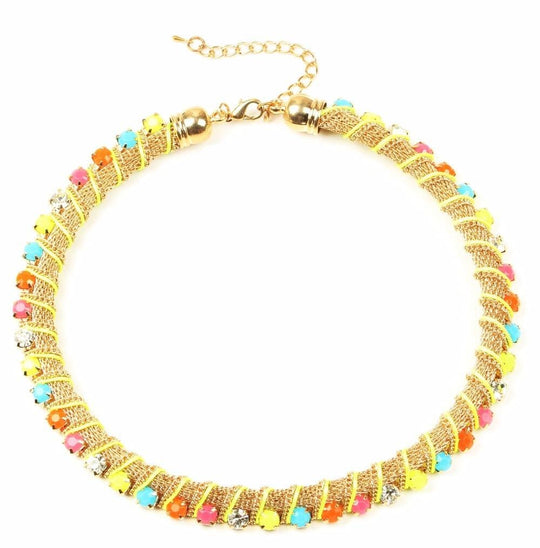 Jewel-Encrusted Choker Colorful Collar product view