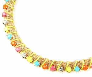 Jewel-Encrusted Choker Colorful Collar