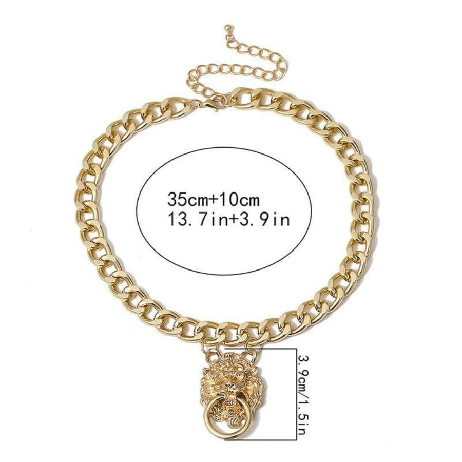Lion Choker Golden Collar Necklaces, gallery view 4