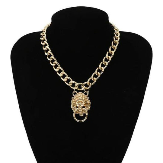 Lion Choker Golden Collar Necklaces product view