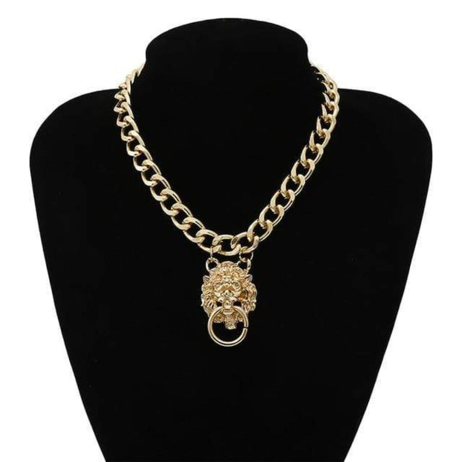 Lion Choker Golden Collar Necklaces product view