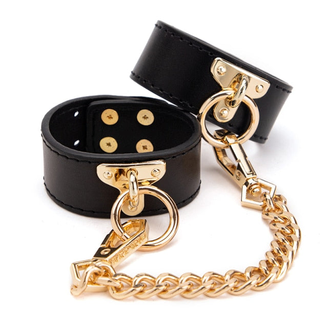 Genuine Leather BDSM Collar with Leash BDSM, gallery view 4