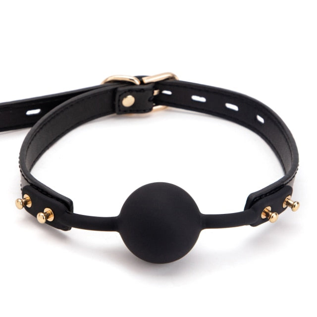 Genuine Leather BDSM Collar with Leash BDSM, gallery view 5