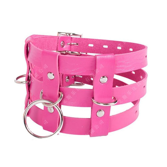 Triple Layer Pink BDSM Collar product view