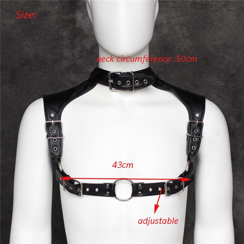 Male Adjustable Clubwear Harness Collars, gallery view 2