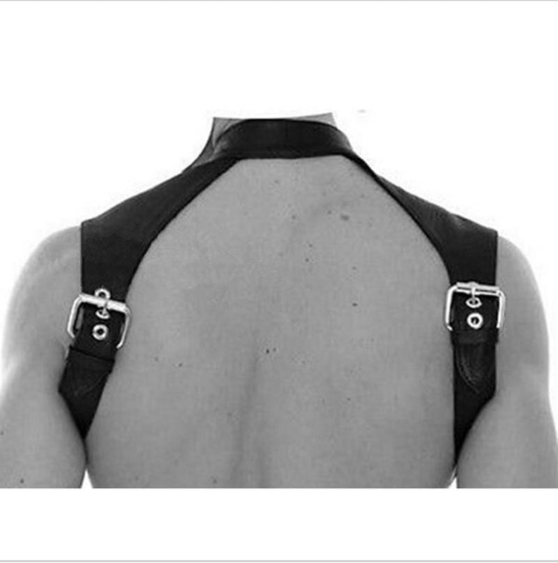 Male Adjustable Clubwear Harness Collars, gallery view 3