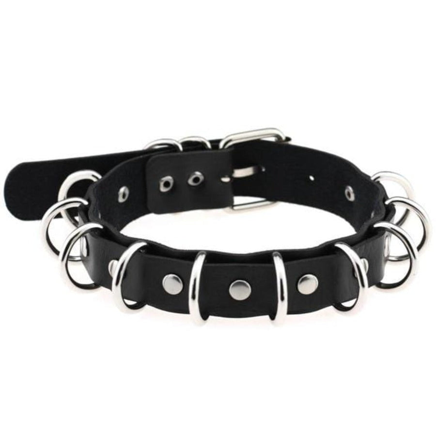Dual Leather Handmade BDSM Choker, gallery view 7