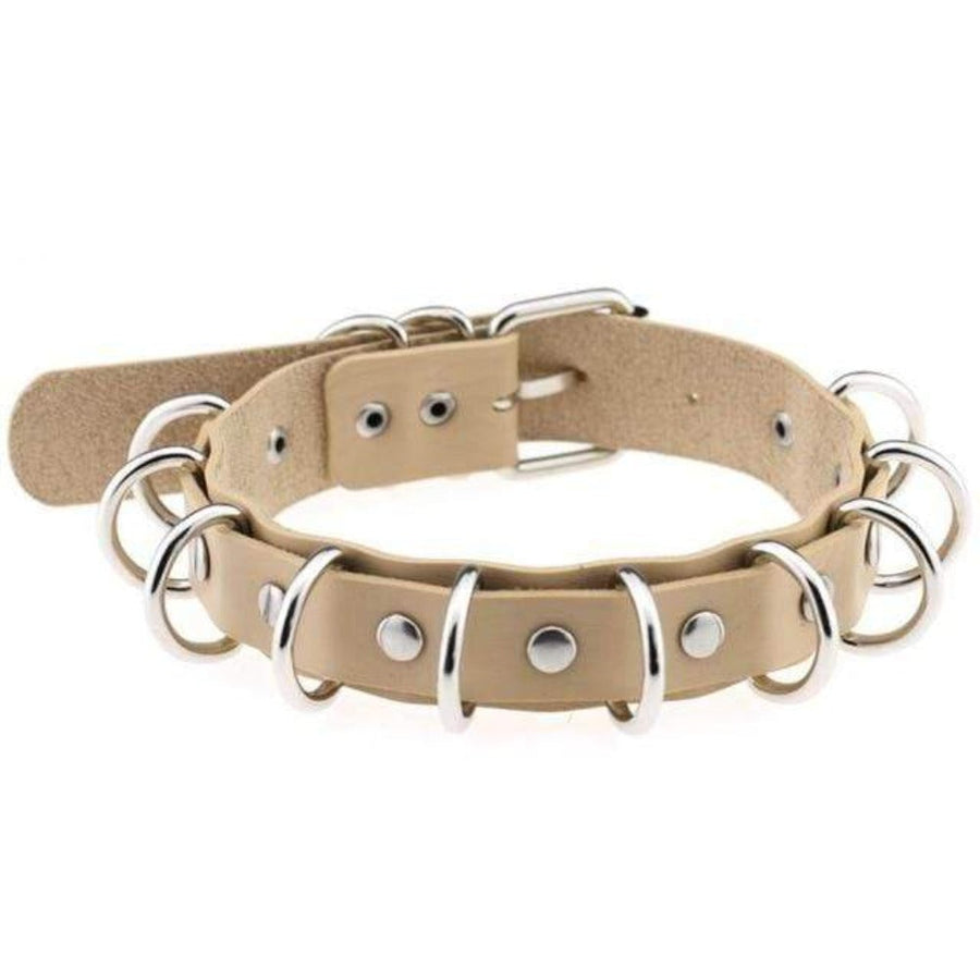 Dual Leather Handmade BDSM Choker, gallery view 12