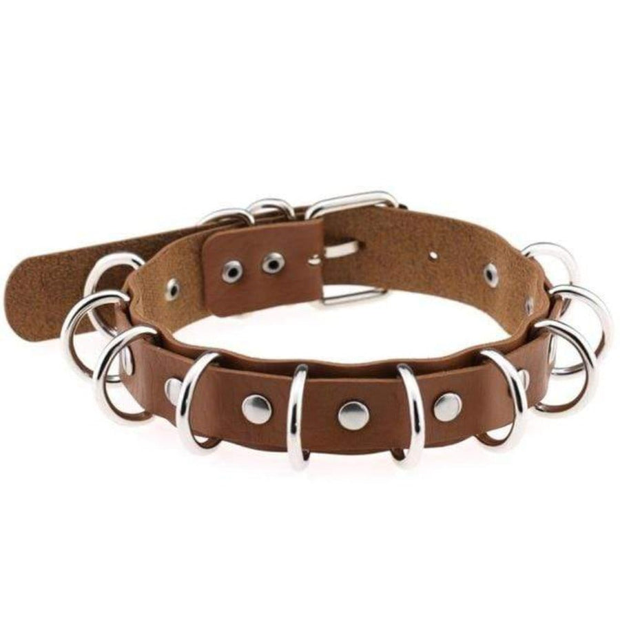 Dual Leather Handmade BDSM Choker, gallery view 15