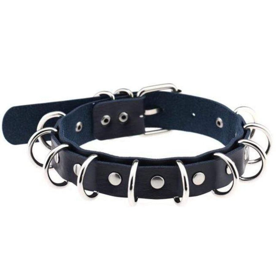 Dual Leather Handmade BDSM Choker, gallery view 5