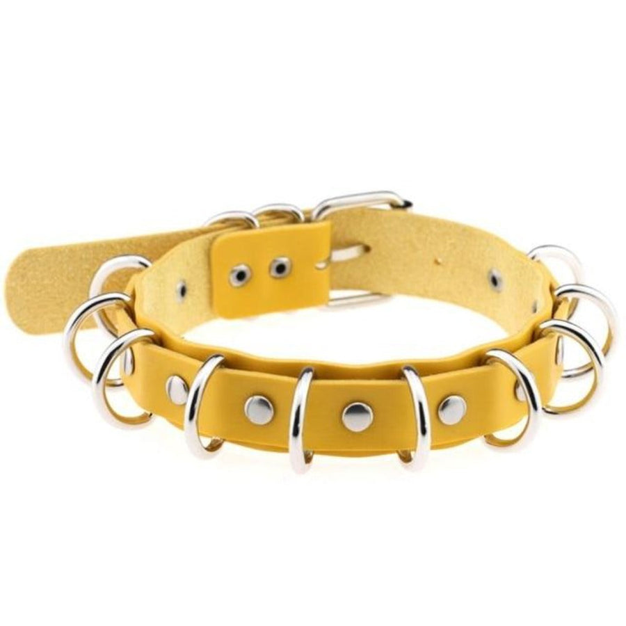 Dual Leather Handmade BDSM Choker, gallery view 14