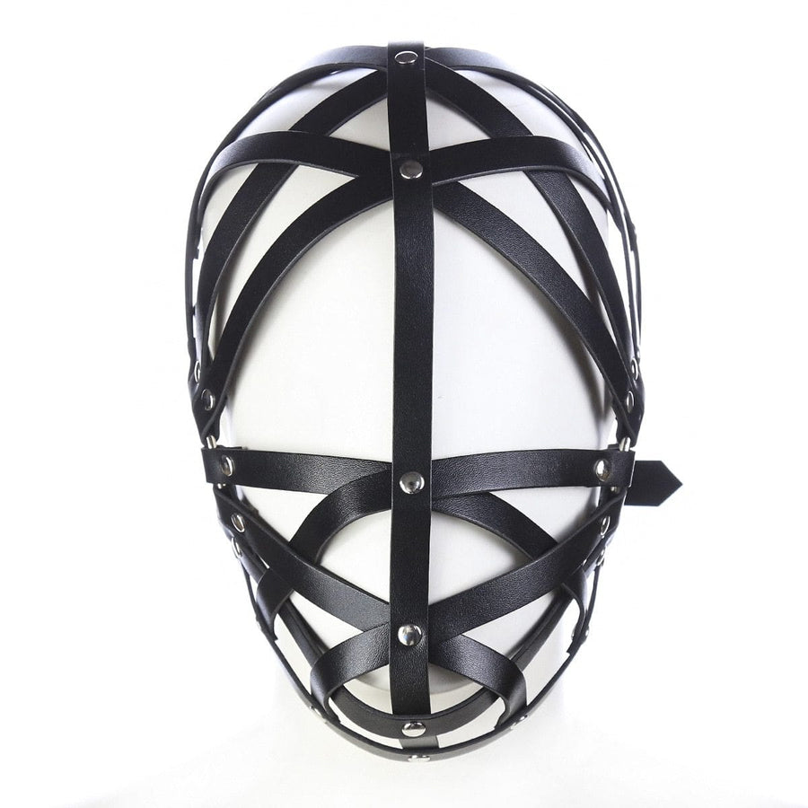 Leather Bondage Restraint Mask BDSM, gallery view 2