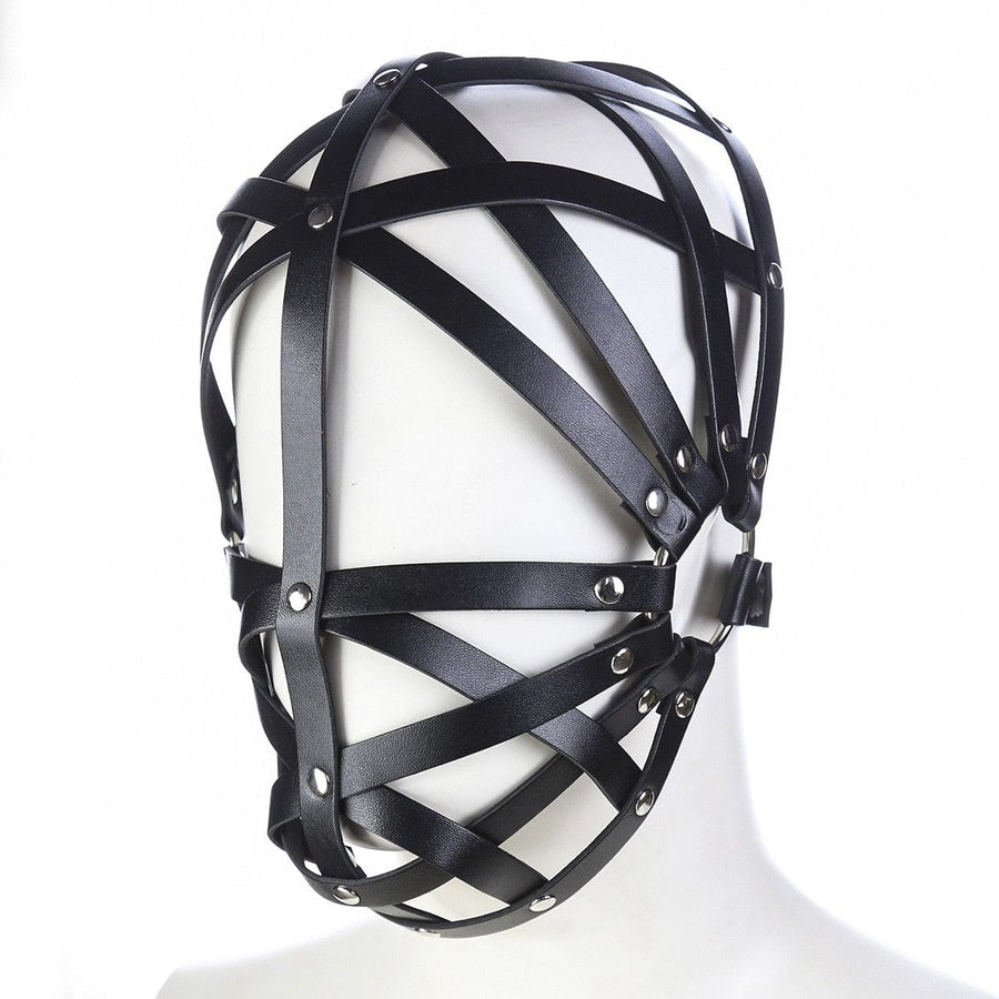 Leather Bondage Restraint Mask BDSM, gallery view 7