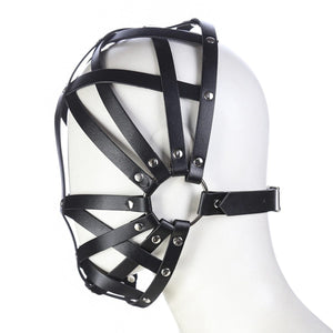 Leather Bondage Restraint Mask BDSM