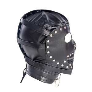 Vollgesichts-BDSM-Maske aus Leder BDSM