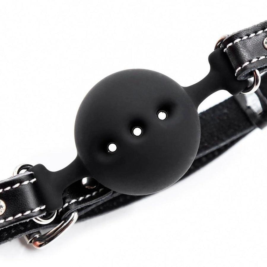 Breathable Black Large Ball Gag BDSM, gallery view 3