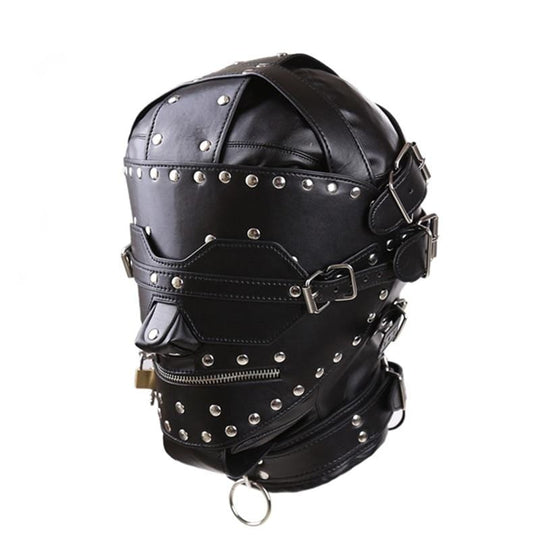 Total Blackout Padded Leather Mask BDSM product view