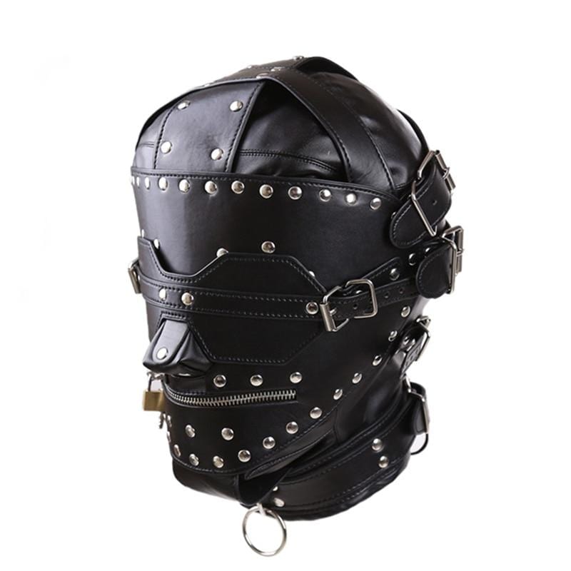 Total Blackout Padded Leather Mask BDSM product view