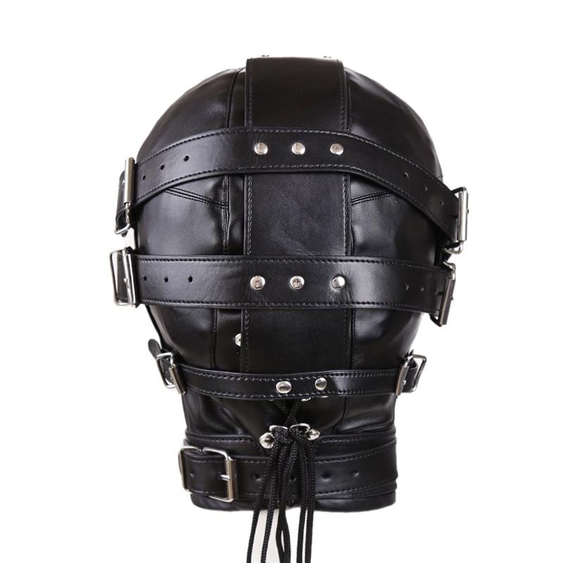 Total Blackout Padded Leather Mask BDSM, gallery view 4