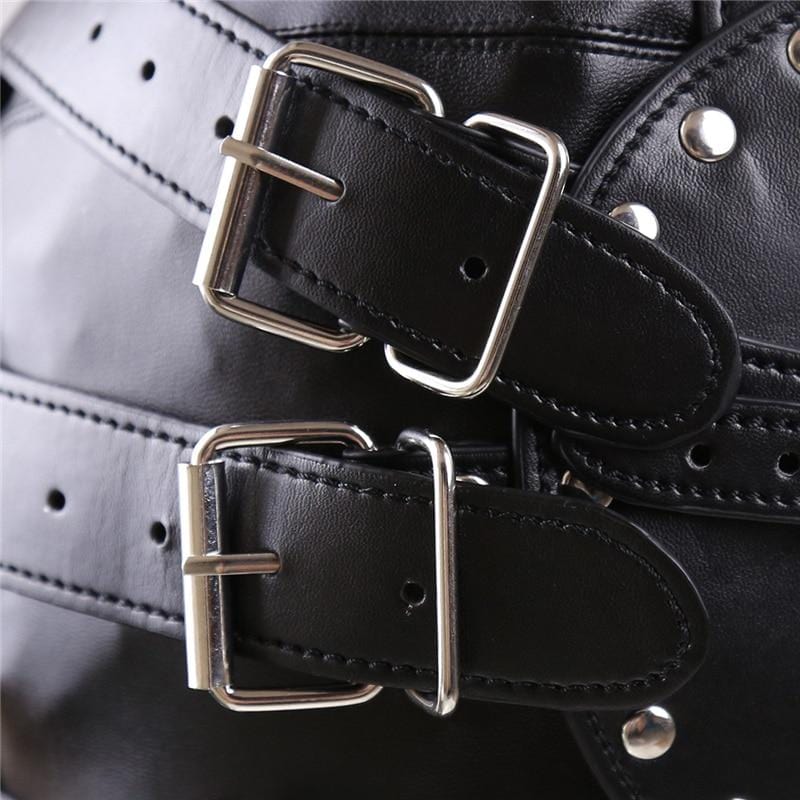 Total Blackout Padded Leather Mask BDSM, gallery view 6