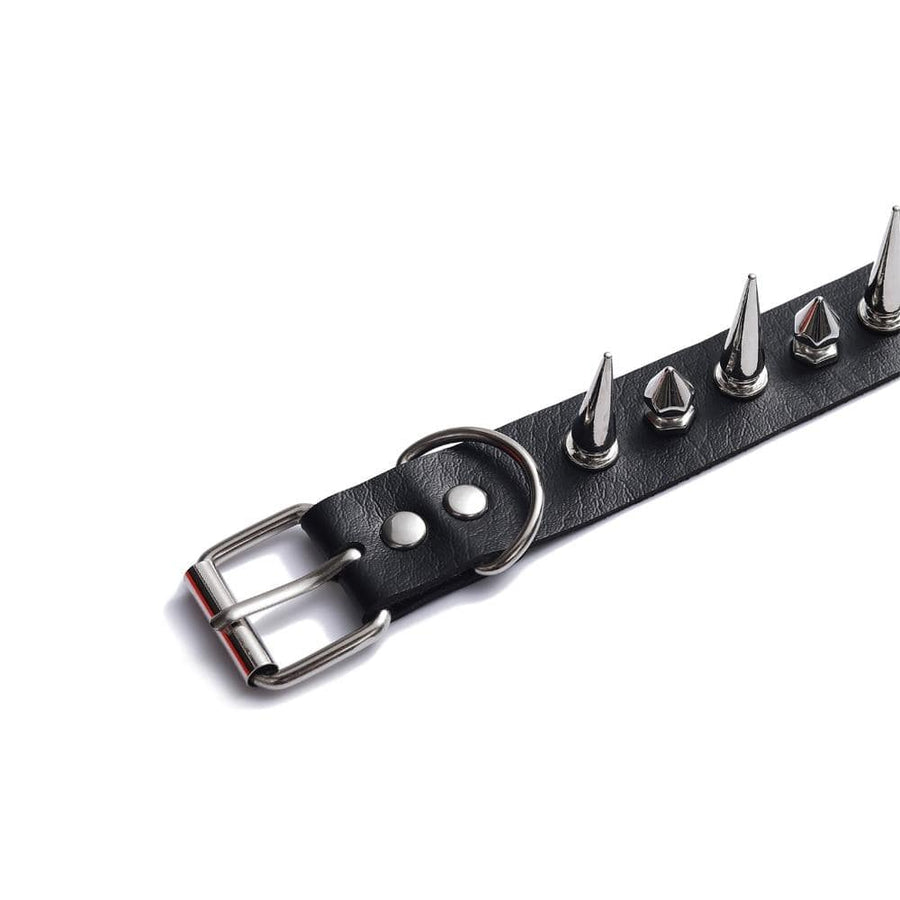 Spiked Vegan Leather Submissive Collar, gallery view 6