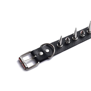 Spiked Vegan Leather Submissive Collar