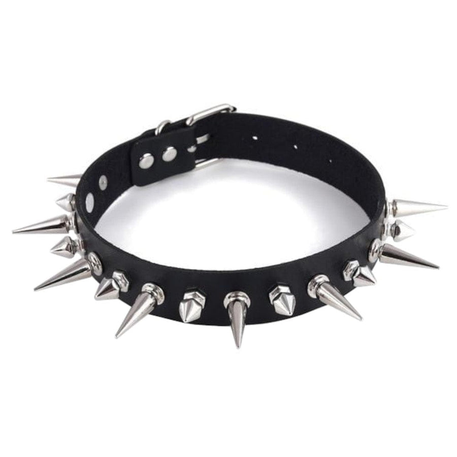 Spiked Vegan Leather Submissive Collar, gallery view 2
