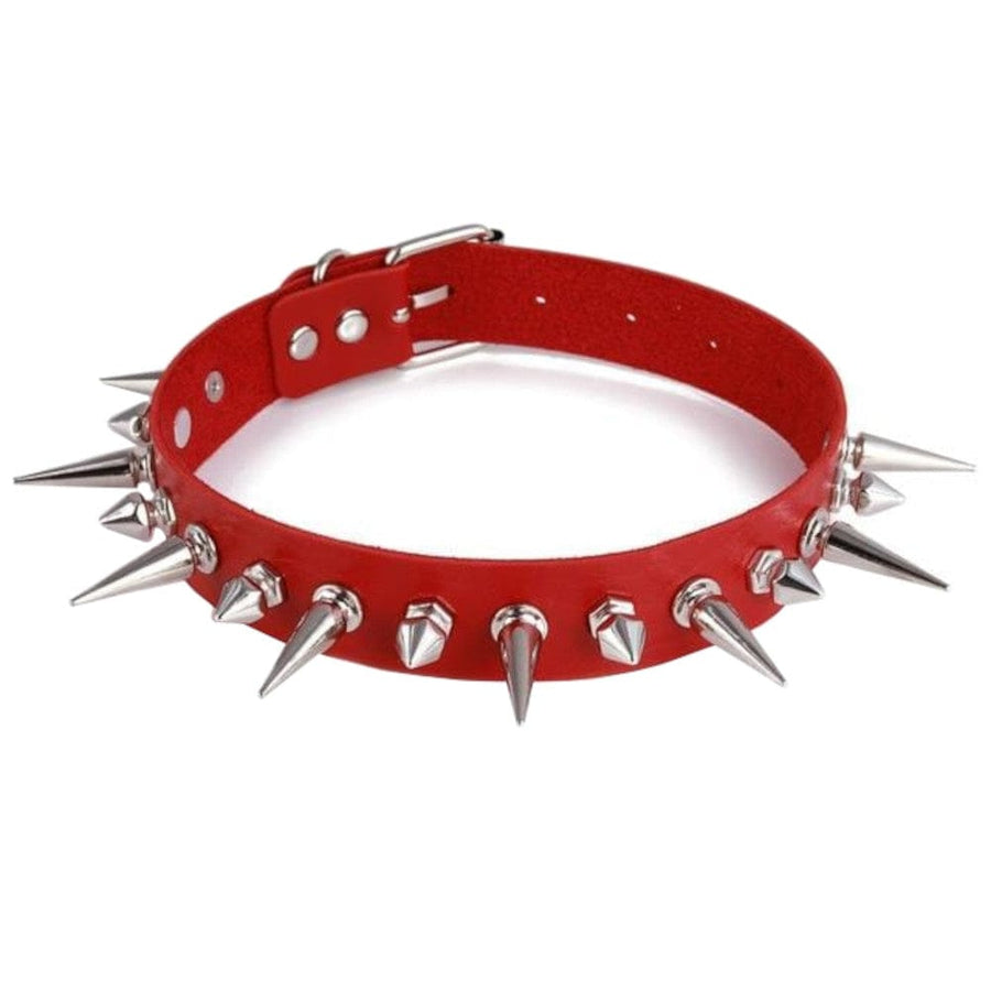 Spiked Vegan Leather Submissive Collar, gallery view 3