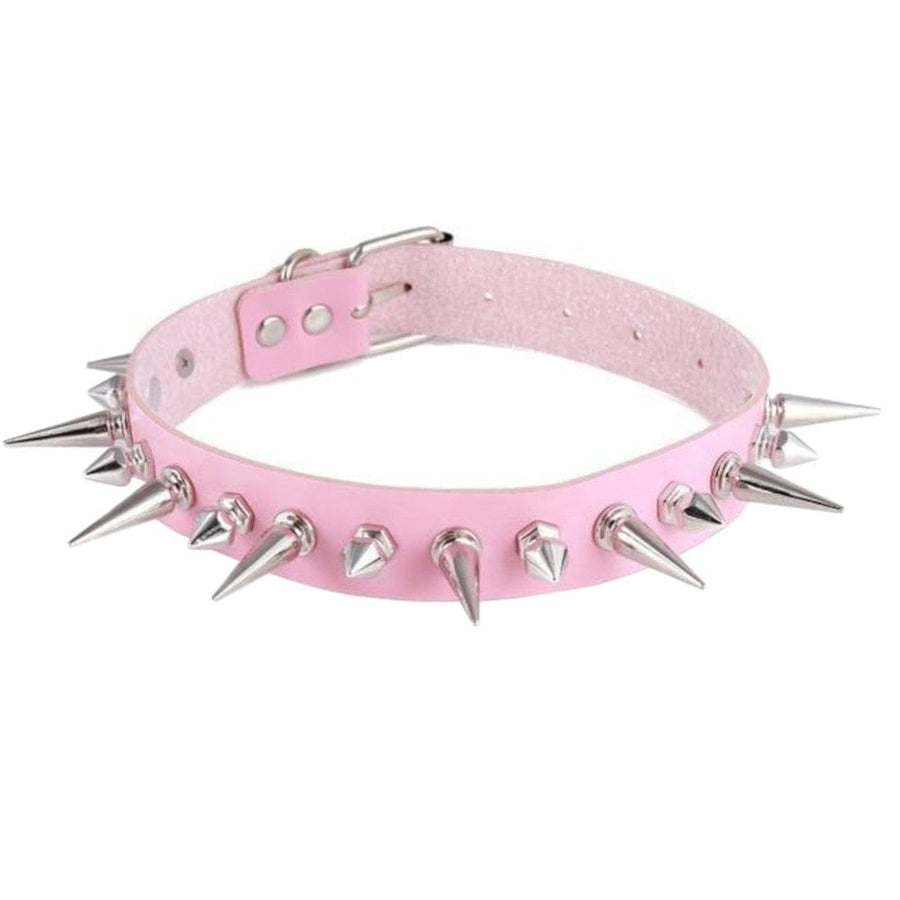 Spiked Vegan Leather Submissive Collar, gallery view 4