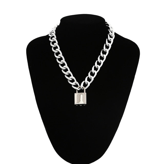 Submissive Slave Padlock Necklace BDSM DDLG, gallery view 3