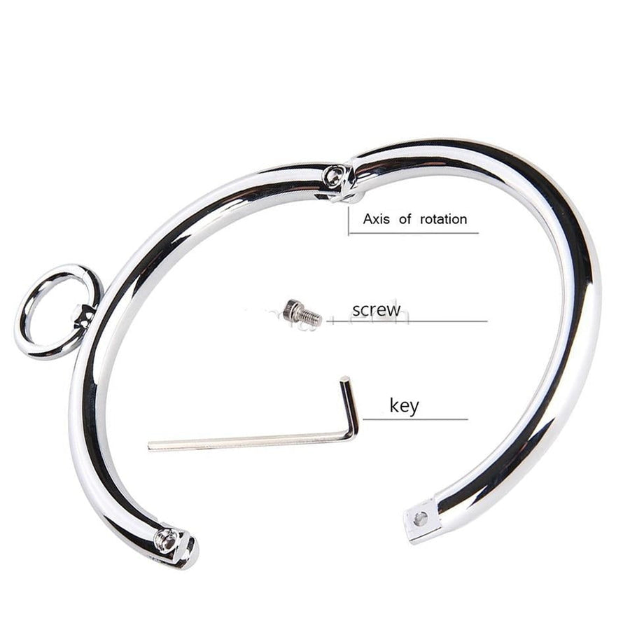Stainless Steel Lockable Slave Collar BDSM, gallery view 2