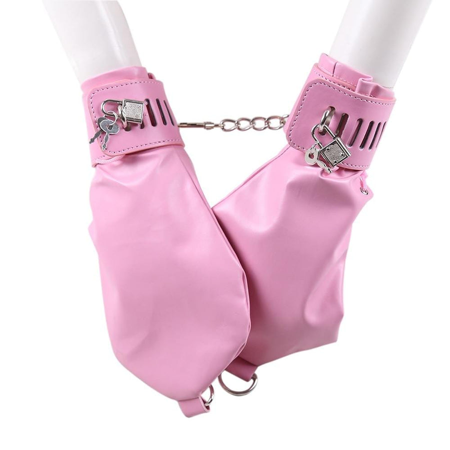 Stylish Leather Mitten Restraints BDSM product view