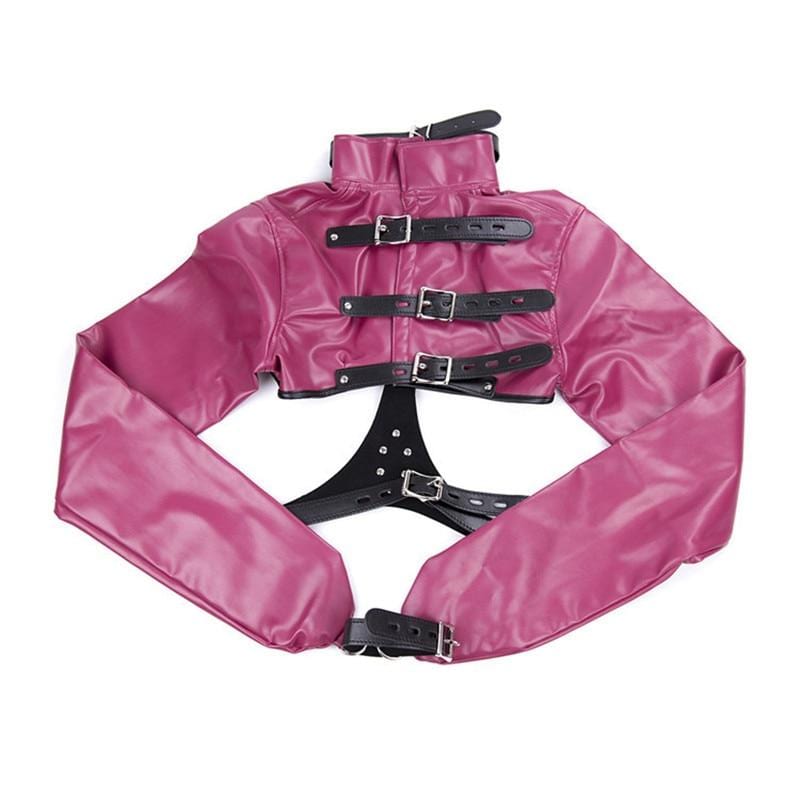 Bondage Jacket Leather Wrap Restraint BDSM, gallery view 3