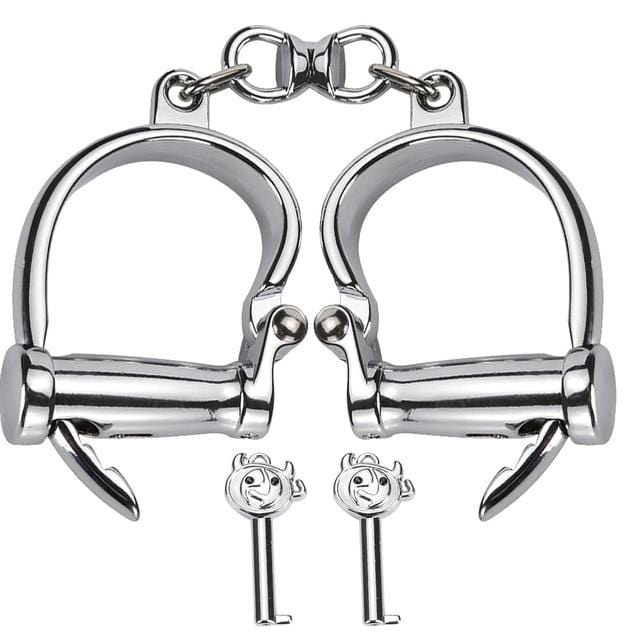 Shiny Horseshoe Like Iron Shackles BDSM product view
