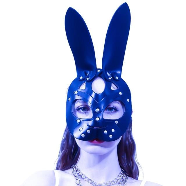 Studded Leather Bunny Mask BDSM product view