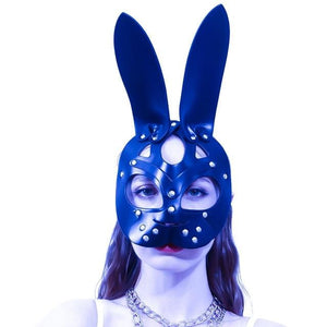 Masque de lapin en cuir clouté BDSM