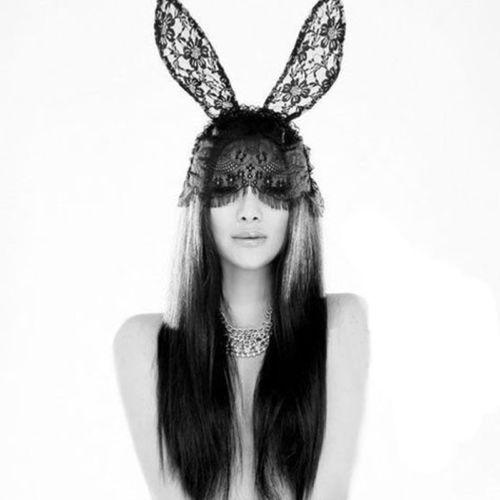 Sexiness Overload Lace Bunny Ears Mask BDSM, gallery view 2