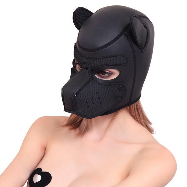 Padded and Comfy Rubber Pup Hood BDSM product view