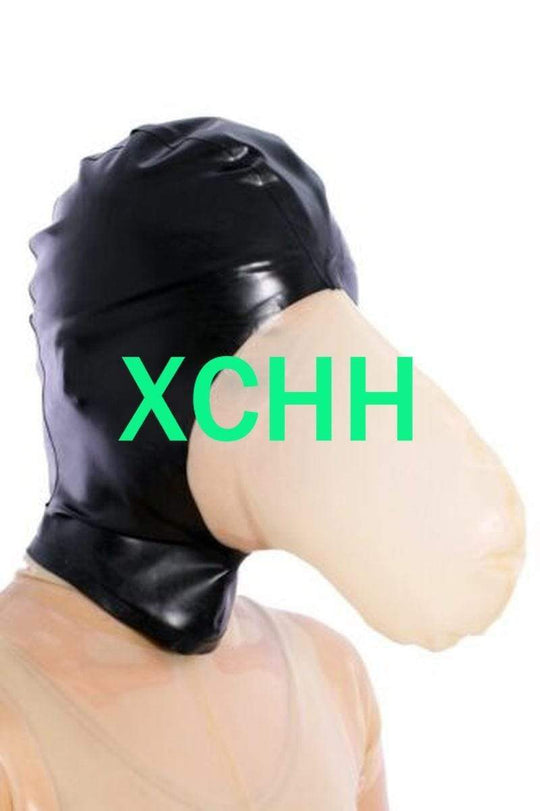 Full Coverage Rubber Bondage Hood product view