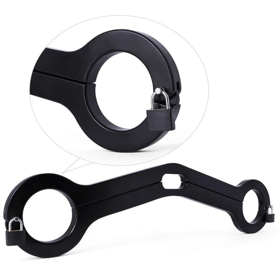 Black Wooden Wrist Lock Humbler Sex Toy, gallery view 2