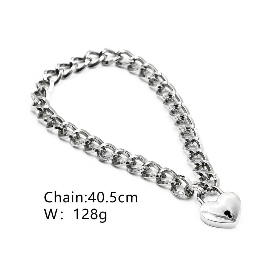 Locking Chainlike Metal Collar, gallery view 5