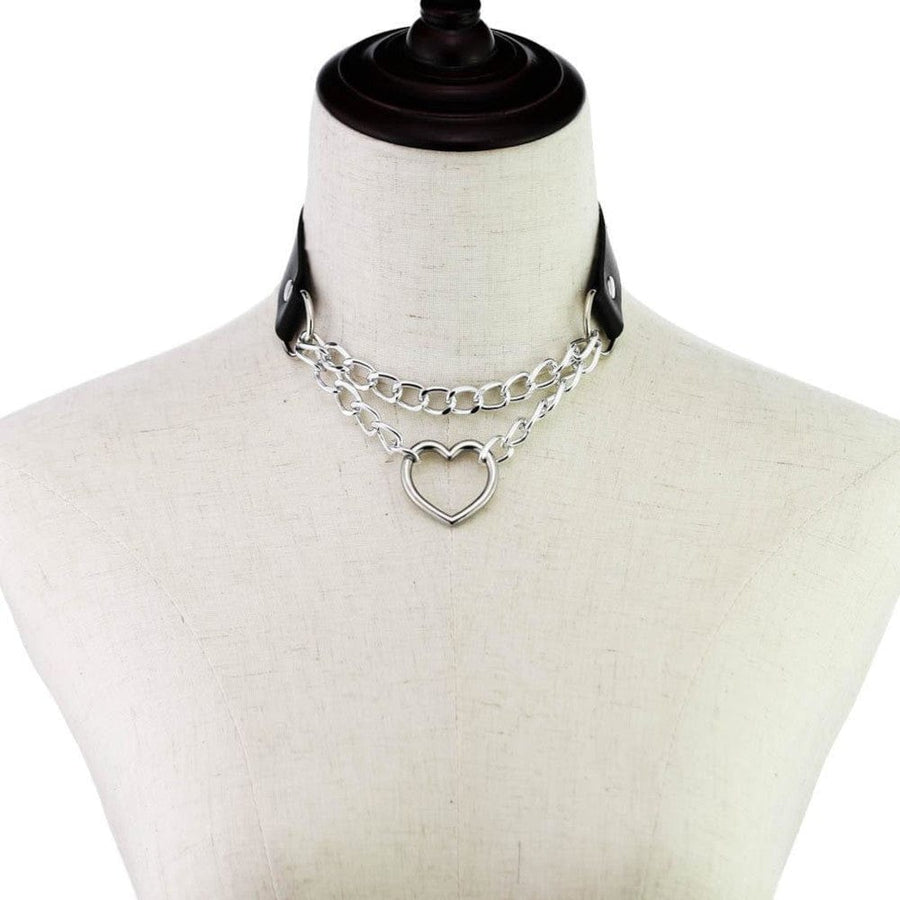 Leather Heart in Chains Choker, gallery view 20