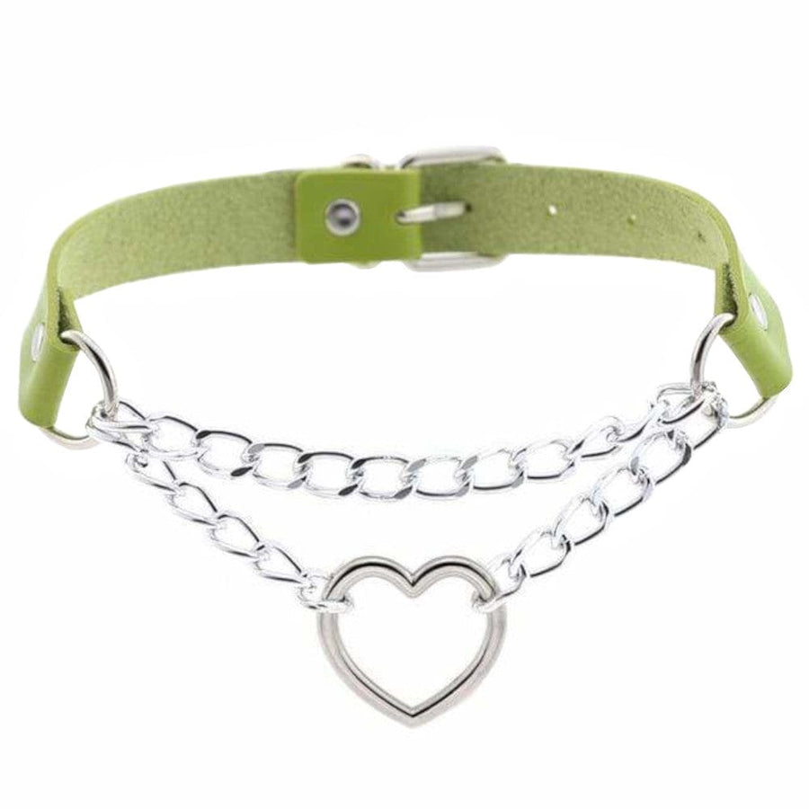 Leather Heart in Chains Choker, gallery view 14