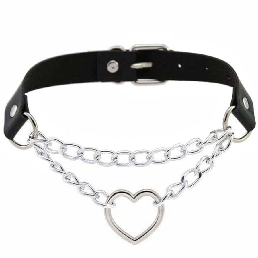 Leather Heart in Chains Choker, gallery view 15