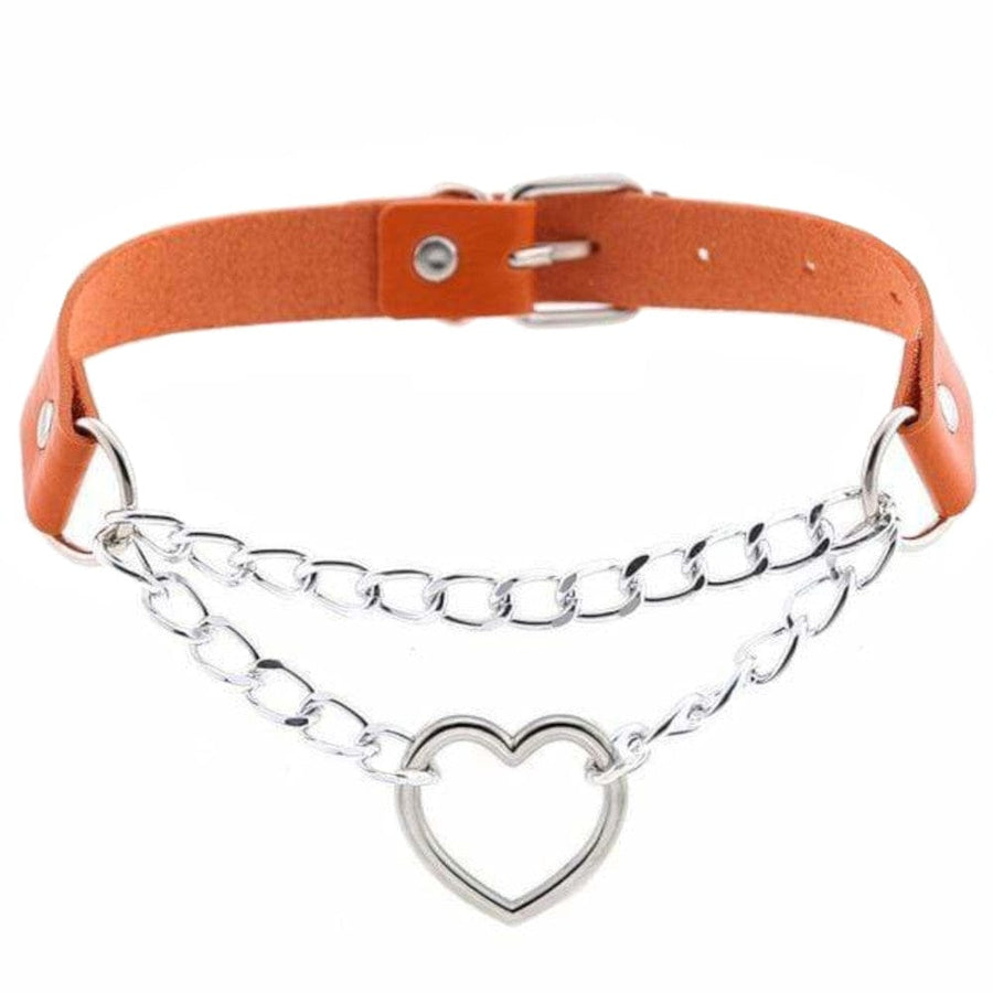Leather Heart in Chains Choker, gallery view 16
