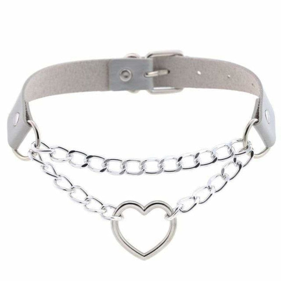 Leather Heart in Chains Choker, gallery view 13