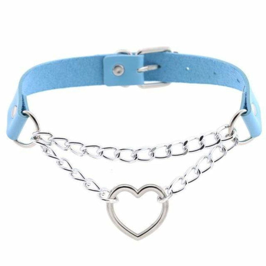 Leather Heart in Chains Choker, gallery view 9